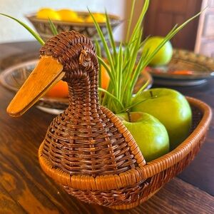 Vintage Duck Wicker / Ratan Basket